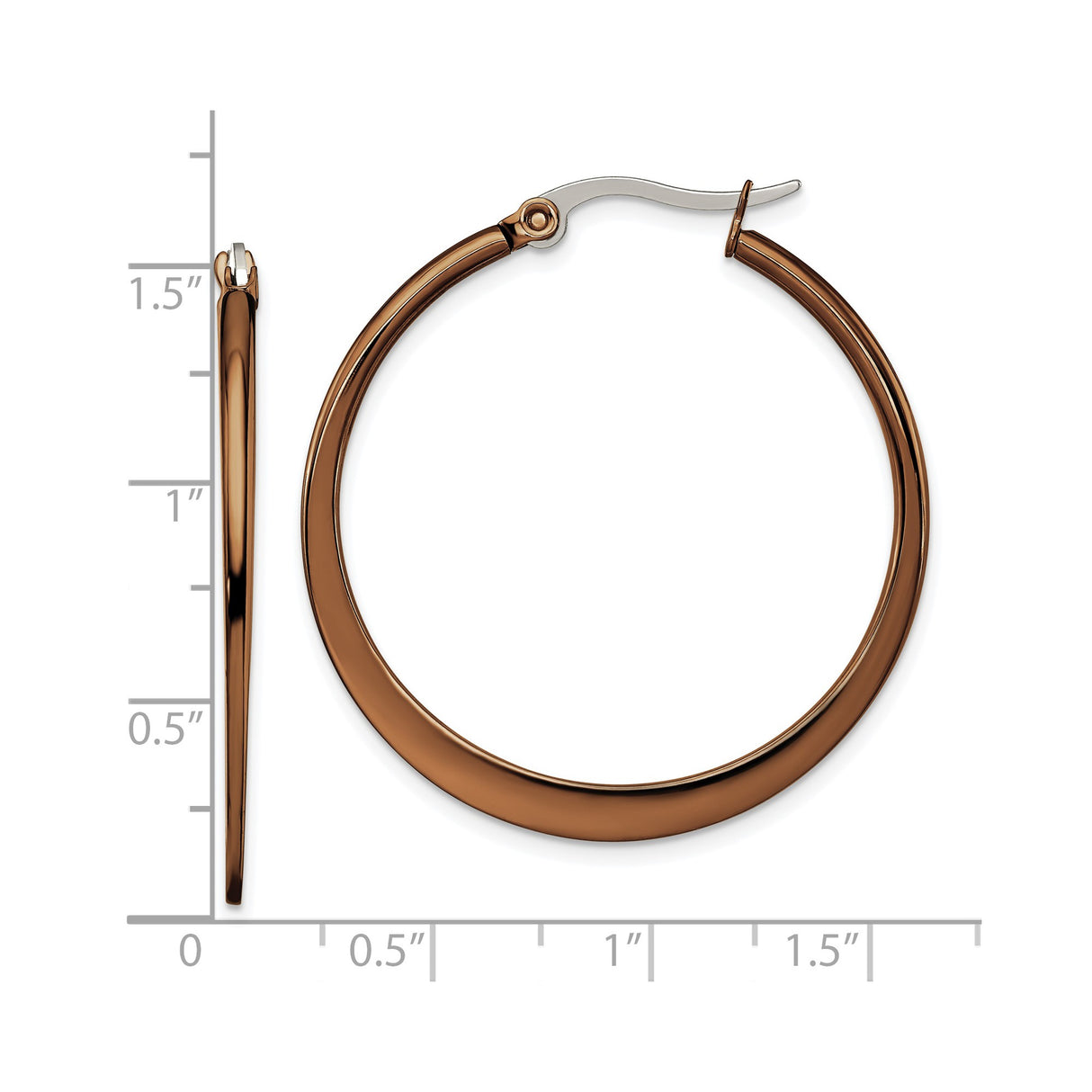 316 Stainless Steel Hoop Earrings, Polished Rose Gold Minimalist Style for Women