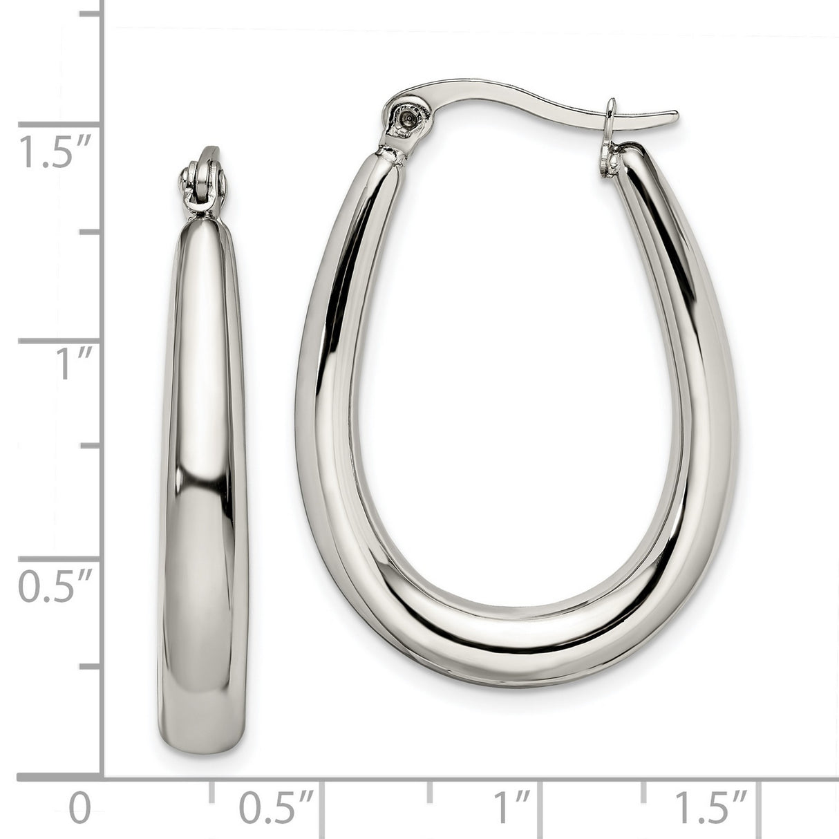 Stainless Steel Teardrop Hoop Earrings, Sleek Modern Lightweight Design for Women