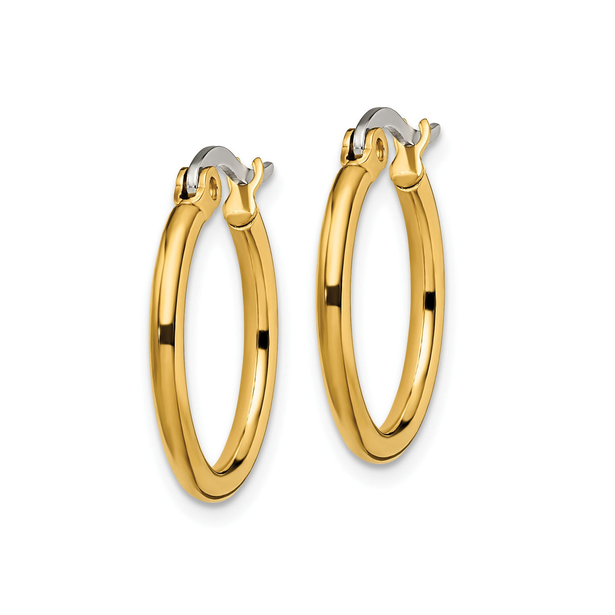 316 Stainless Steel Hoop Earrings, Gold Tone Polished Finish, Unisex Minimalist Design