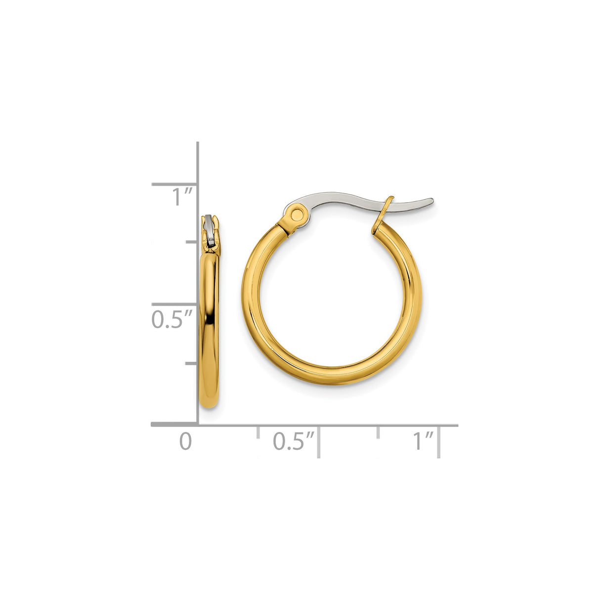 316 Stainless Steel Hoop Earrings, Gold Tone Polished Finish, Unisex Minimalist Design