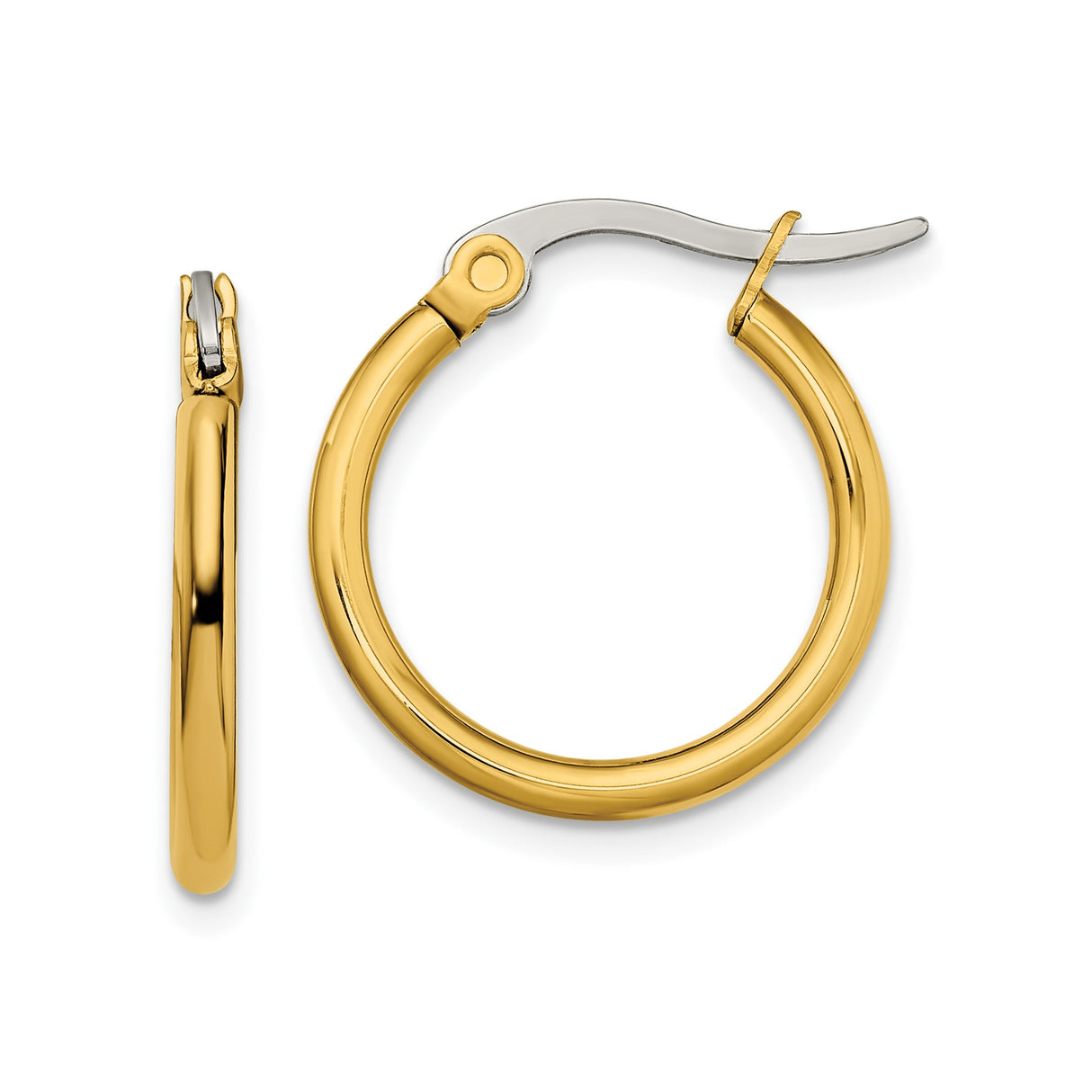 316 Stainless Steel Hoop Earrings, Gold Tone Polished Finish, Unisex Minimalist Design