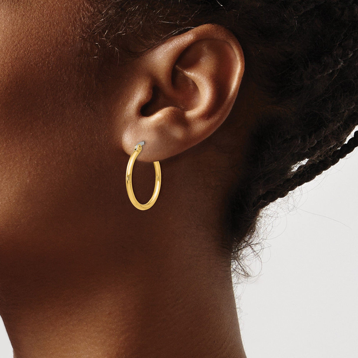 316 Stainless Steel Hoop Earrings, Gold Tone, Classic Round Polished Design, Minimalist Style