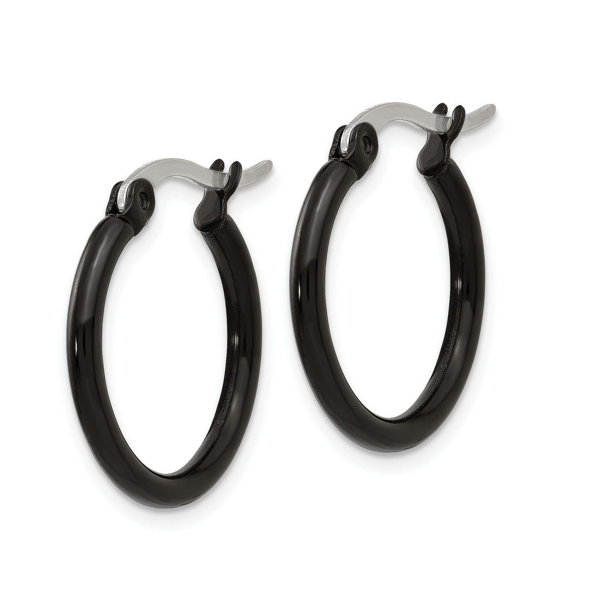 316 Stainless Steel Hoop Earrings with Smooth Polished Finish, Hinged Clasp, Minimalist Style