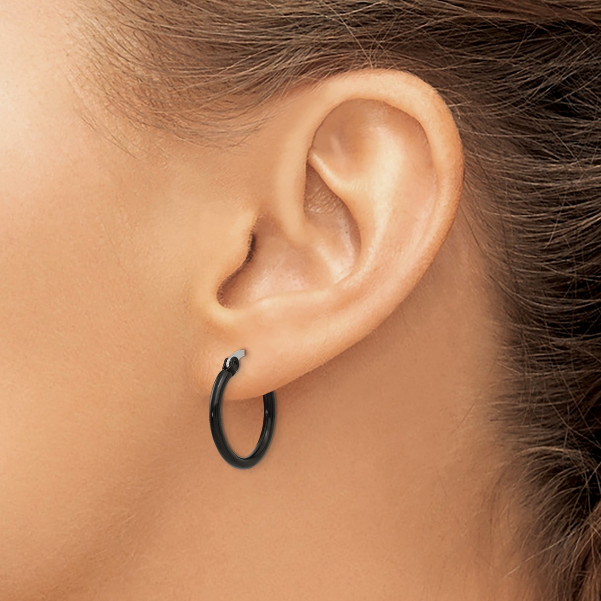 316 Stainless Steel Hoop Earrings with Smooth Polished Finish, Hinged Clasp, Minimalist Style