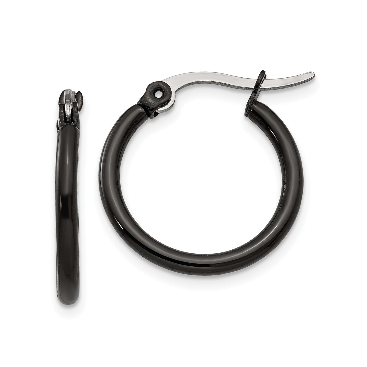 316 Stainless Steel Hoop Earrings with Smooth Polished Finish, Hinged Clasp, Minimalist Style