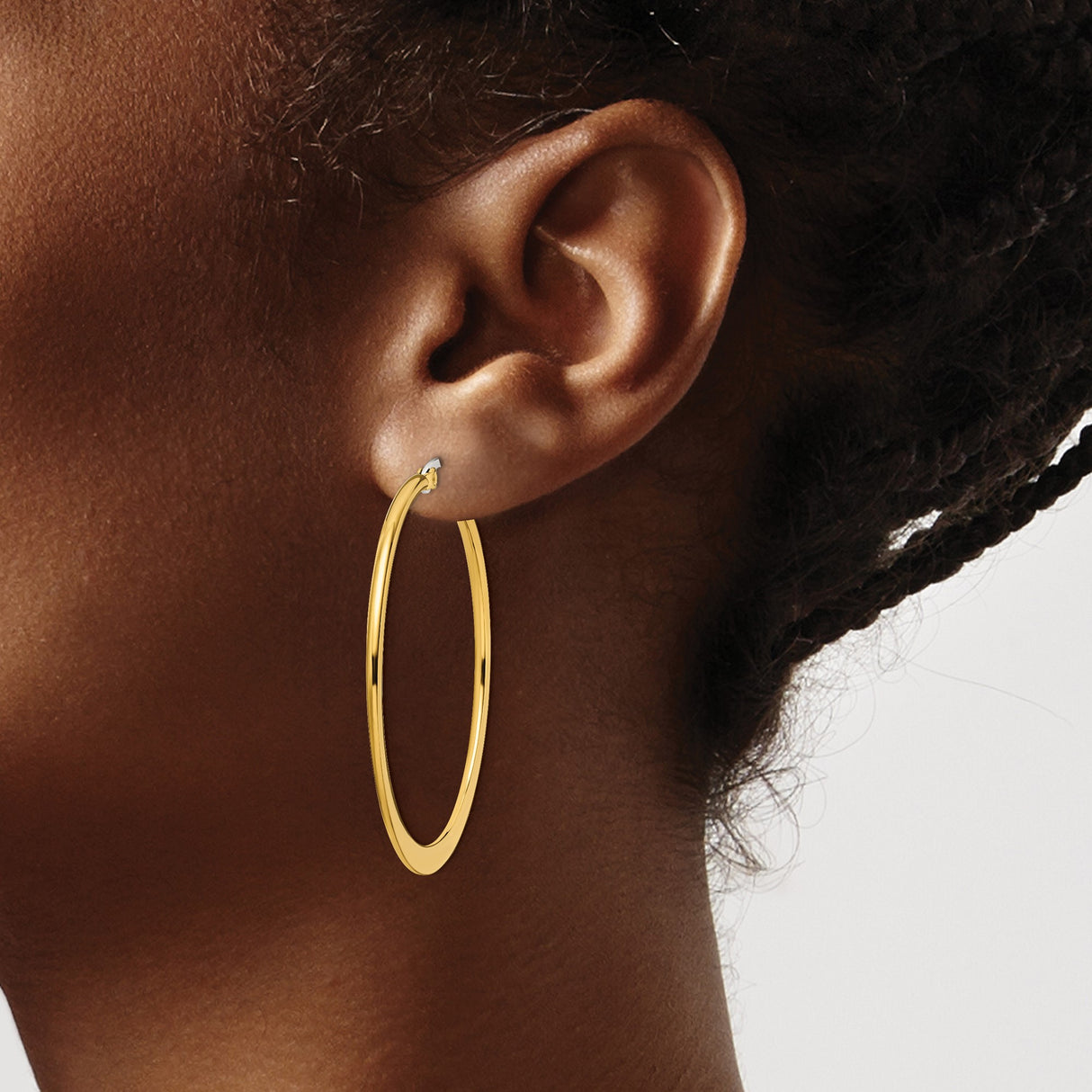 Stainless Steel Hoop Earrings, Gold Tone, Classic Round Polished Minimalist Style for Women