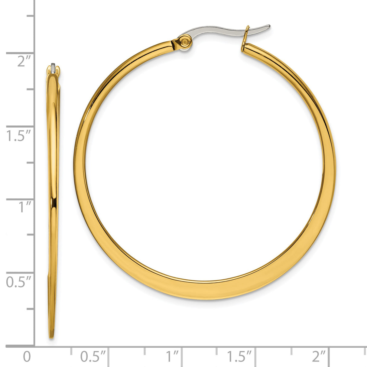 Stainless Steel Hoop Earrings, Gold Tone, Classic Round Polished Minimalist Style for Women