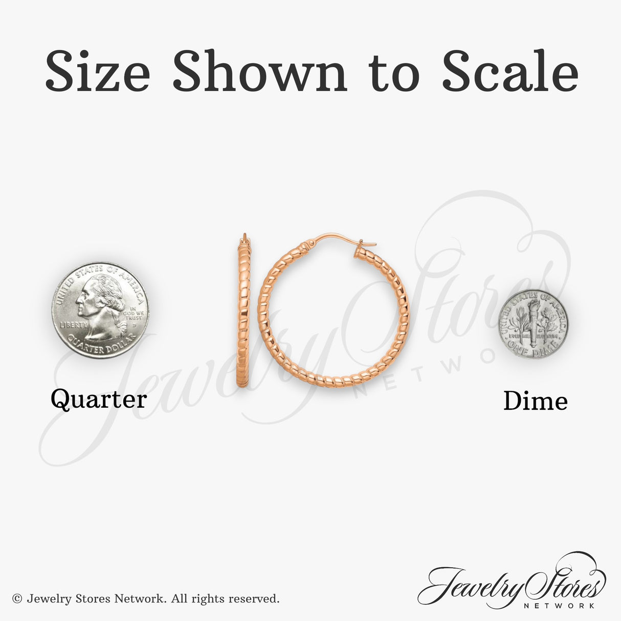 Stainless Steel Hoop Earrings, Rose Gold Tone Twisted Ribbed, Lightweight Modern Style