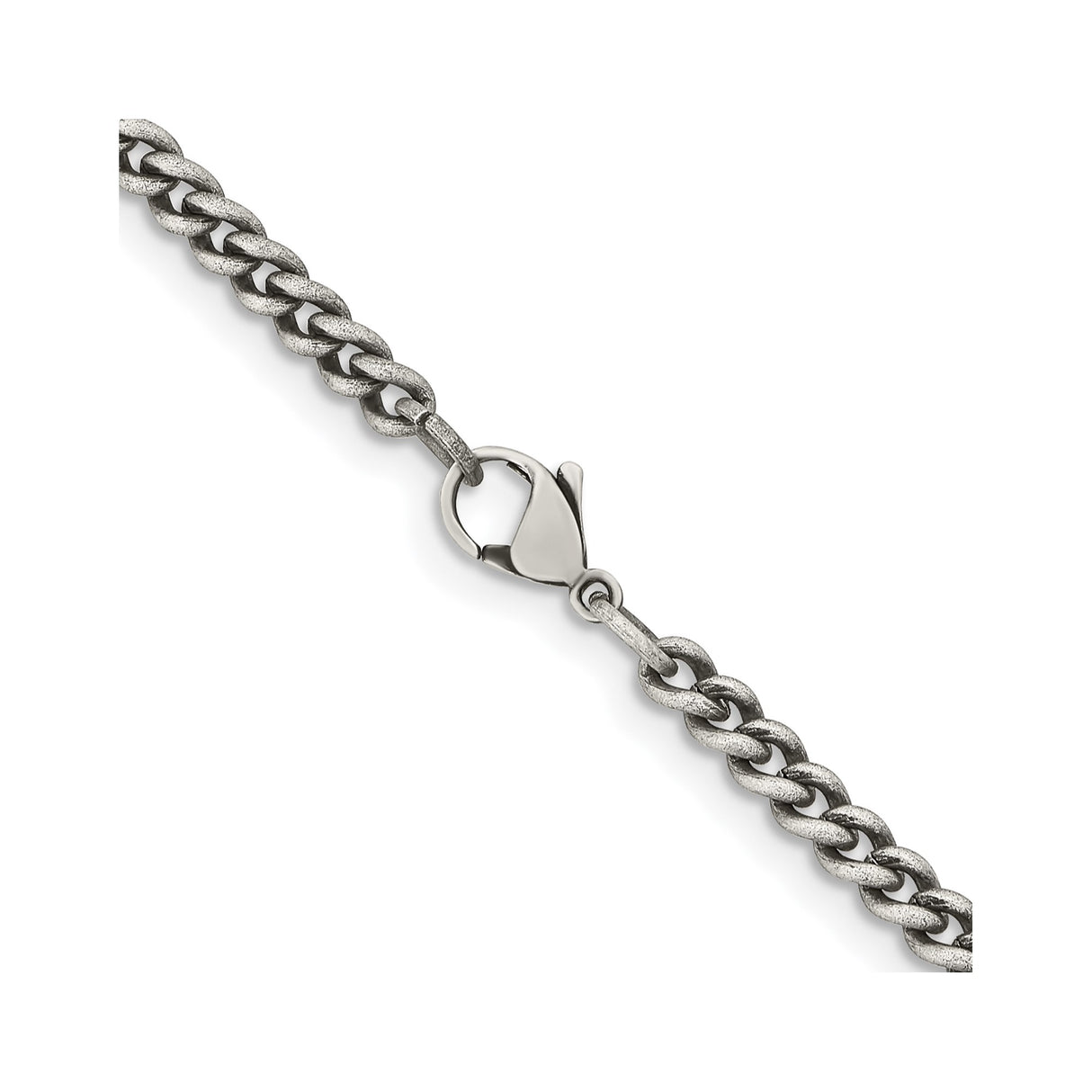Stainless Steel 4 mm Curb Chain Necklace alternate angle