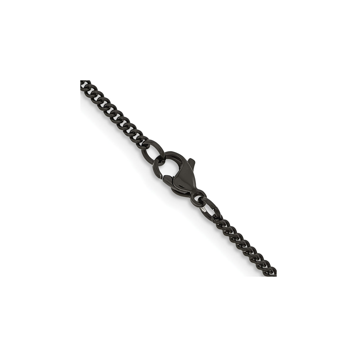 Stainless Steel 2.25 mm Curb Chain Necklace, Polished alternate angle