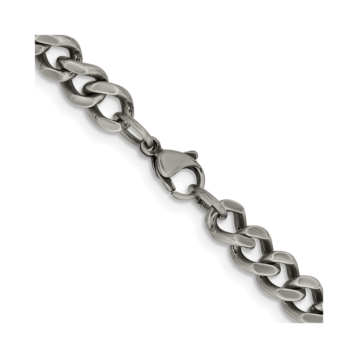 Stainless Steel 7.5 mm Curb Chain Necklace alternate angle