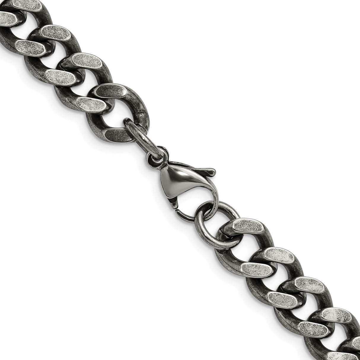 Stainless Steel 9.25 mm Curb Chain Necklace alternate angle