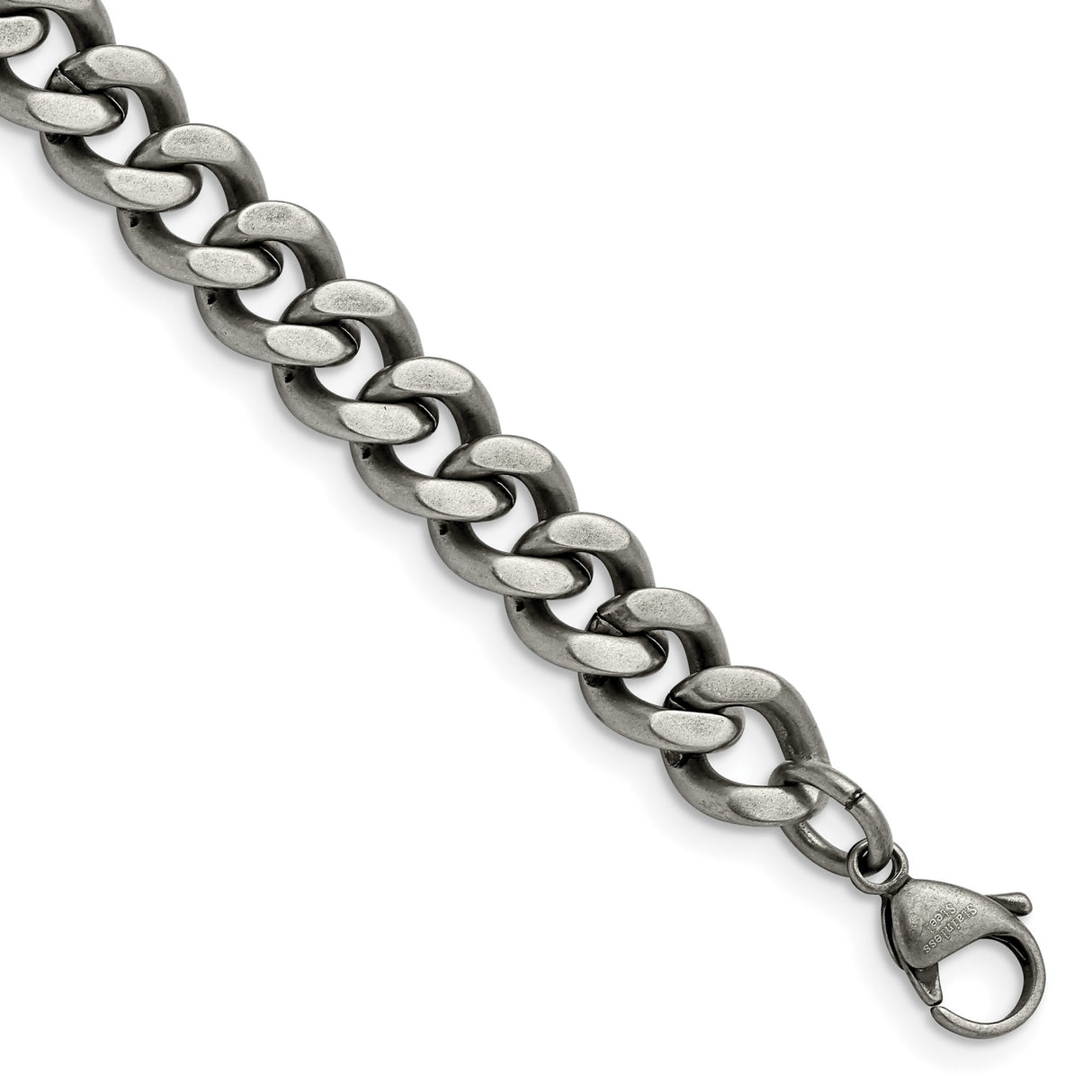 Stainless Steel 9.25 mm Curb Chain Bracelet
