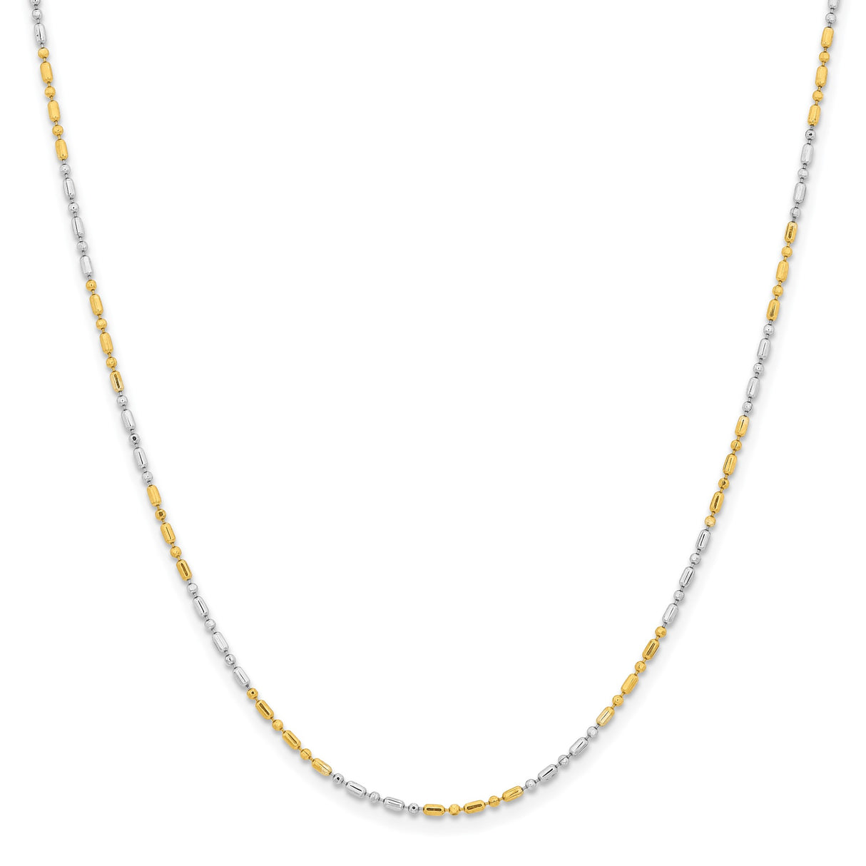 Two-tone Gold 1.2 mm Polished Chain Necklace