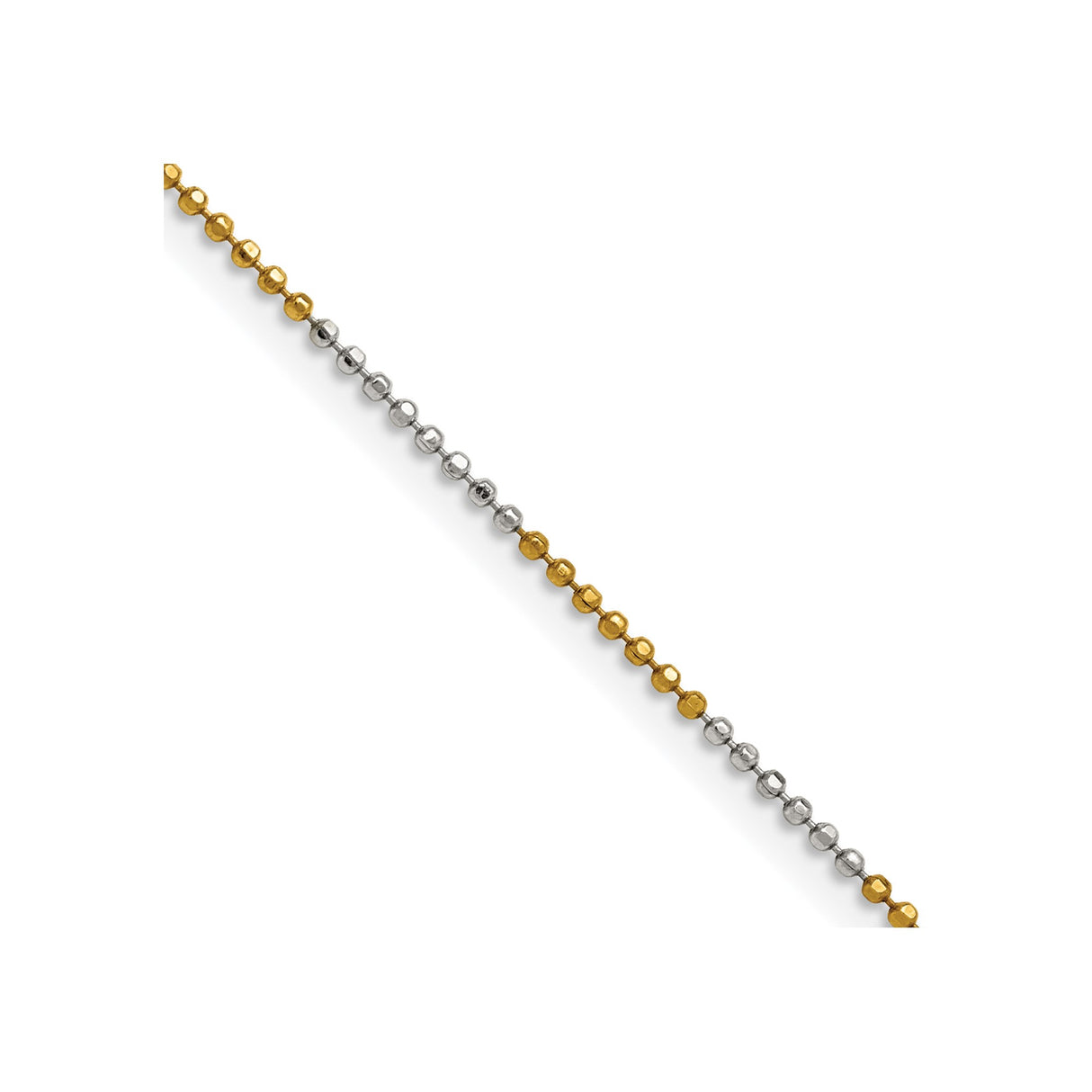 Two-tone Gold 1.5 mm Polished Chain Necklace detail view