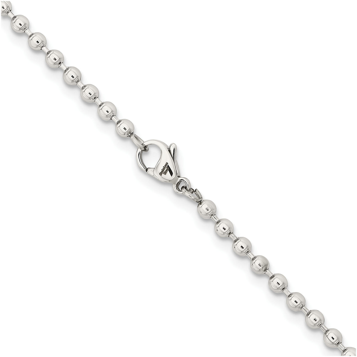 Stainless Steel 3 mm Polished Chain Necklace alternate angle
