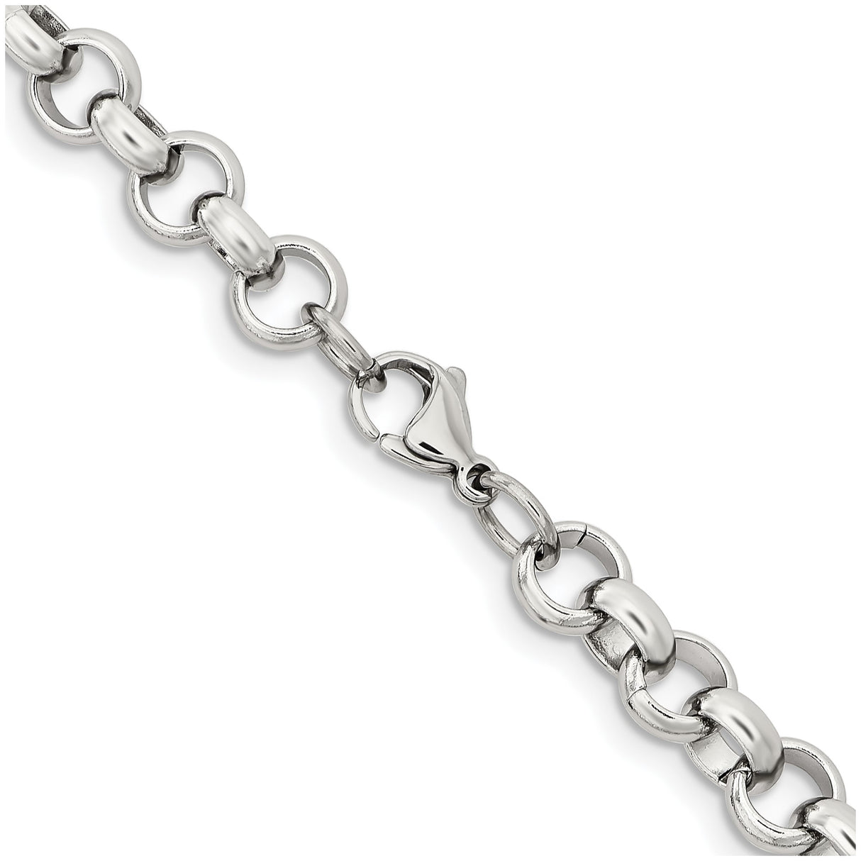 Stainless Steel 8 mm Polished Chain Necklace alternate angle