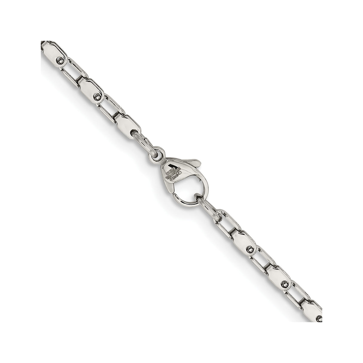 Stainless Steel 2.5 mm Polished Chain Necklace, Solid alternate angle