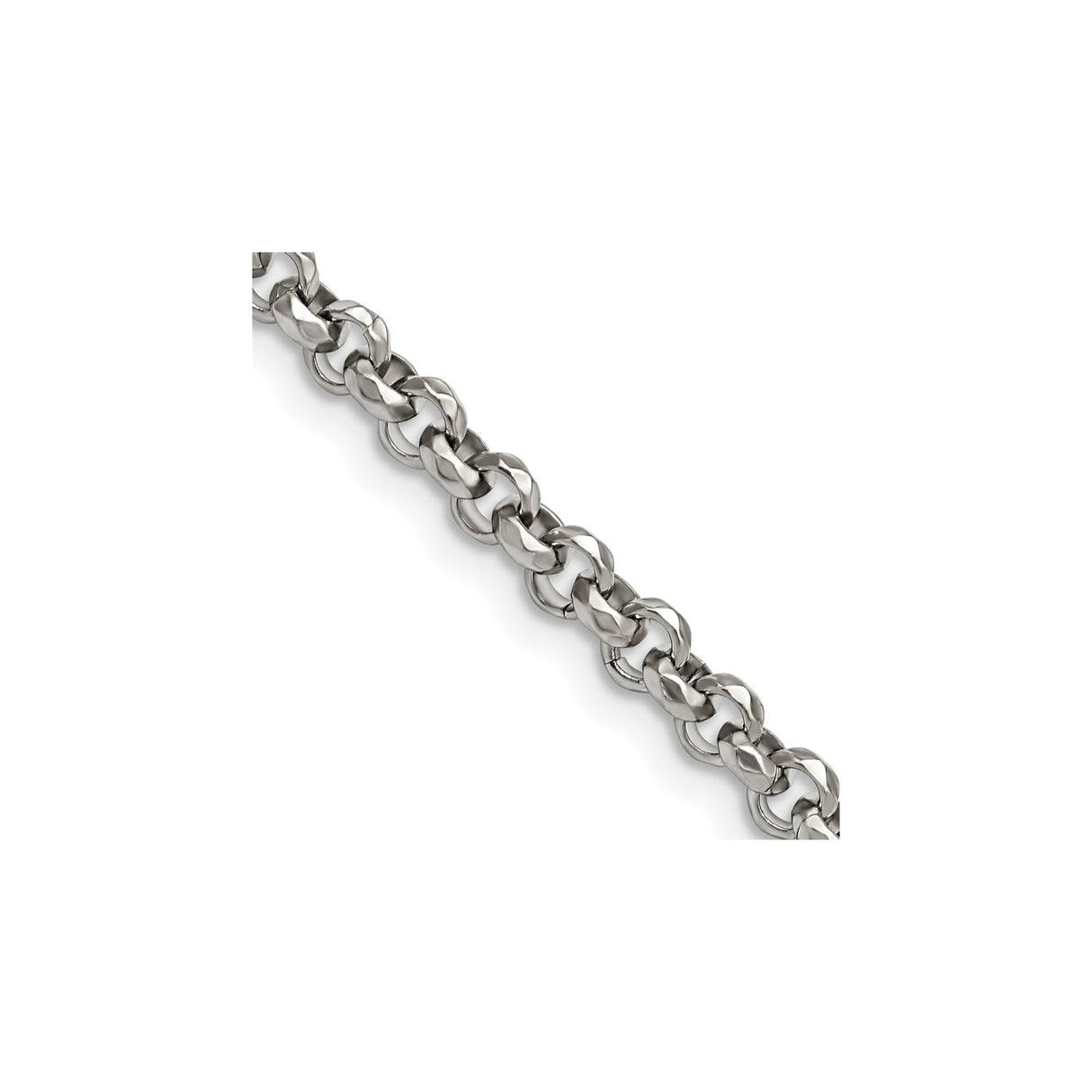 Stainless Steel 5 mm Polished Chain Necklace detail view