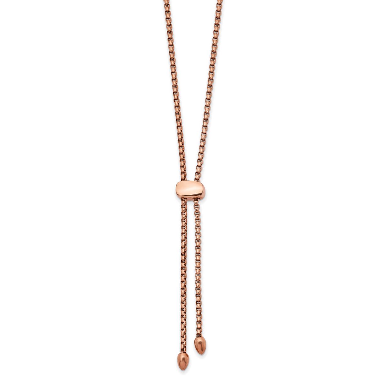 Rose Gold Plated Stainless Steel Box Chain Necklace, 1.9 mm