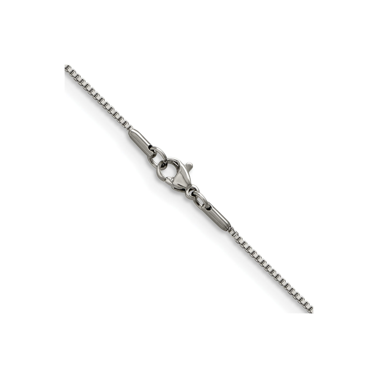 Stainless Steel 1.2 mm Box Chain Necklace, Polished alternate angle