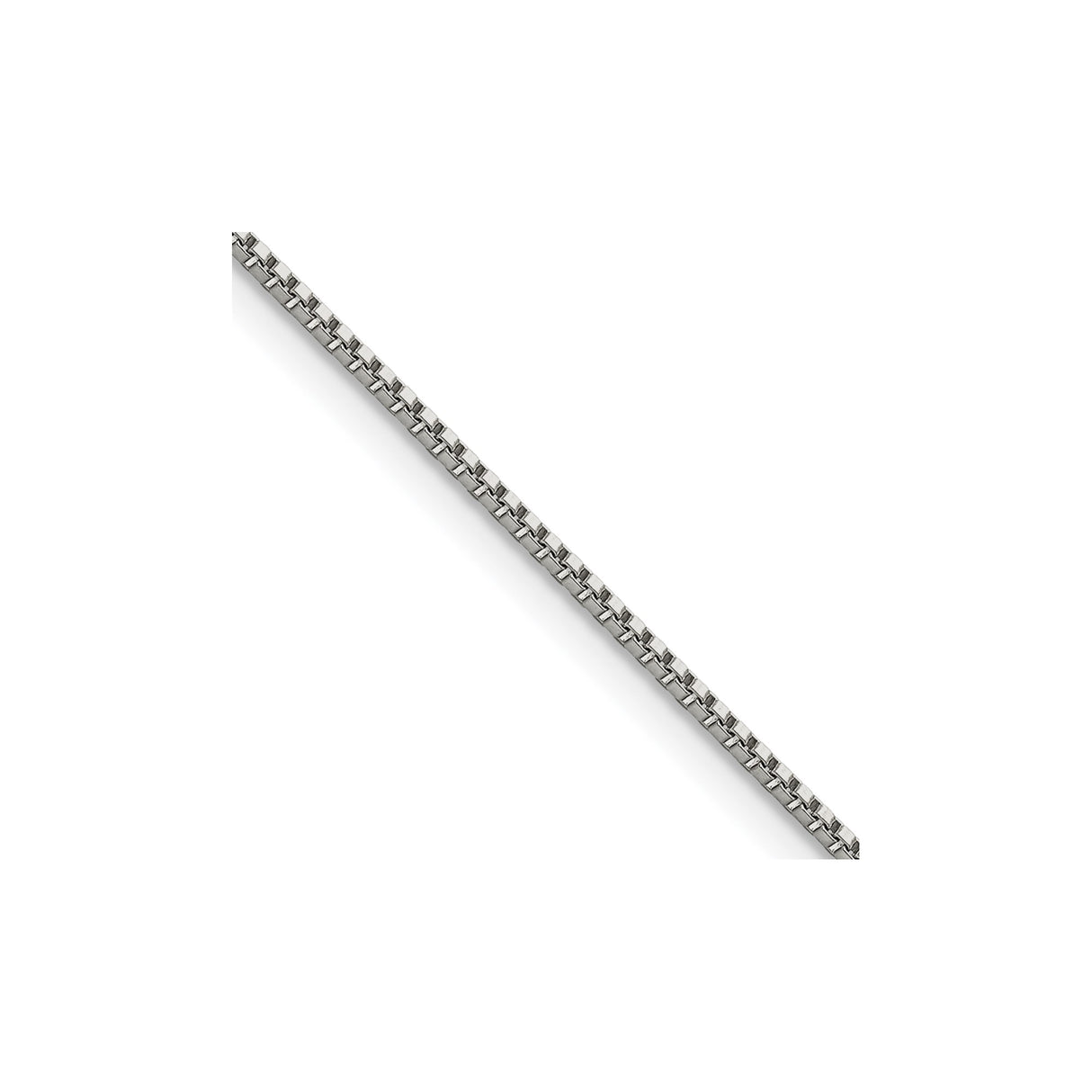 Stainless Steel 1.2 mm Box Chain Necklace, Polished detail view