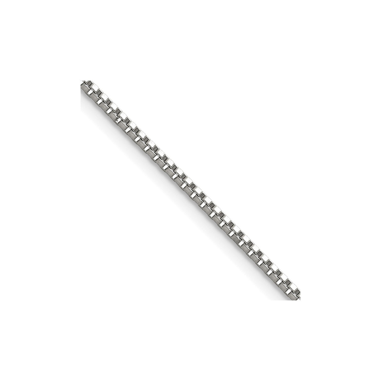 Stainless Steel 1.5 mm Box Chain Necklace, Polished detail view
