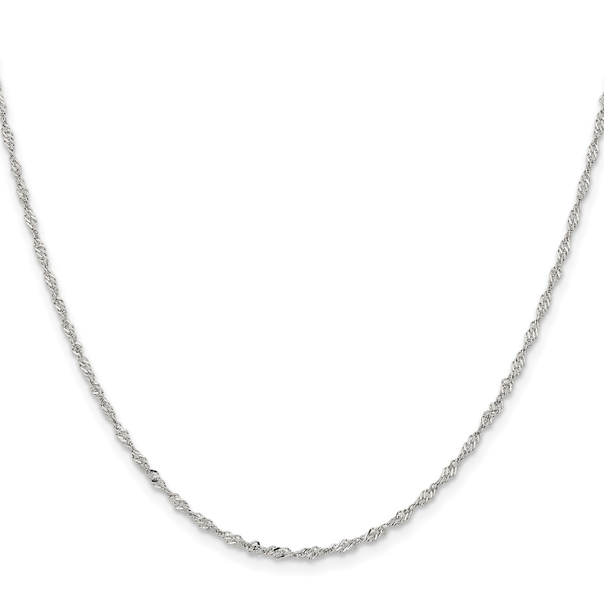 Stainless Steel 2 mm Singapore Chain Necklace, Polished