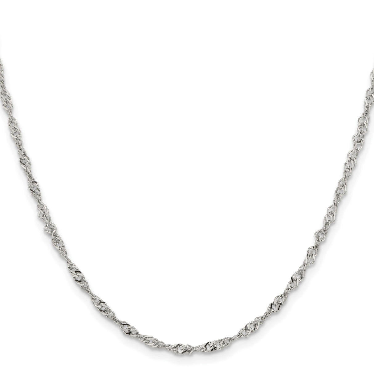 Stainless Steel 2.5 mm Singapore Chain Necklace, Polished