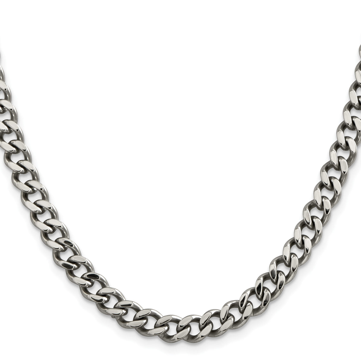 Stainless Steel 6.75 mm Curb Chain Necklace, Polished