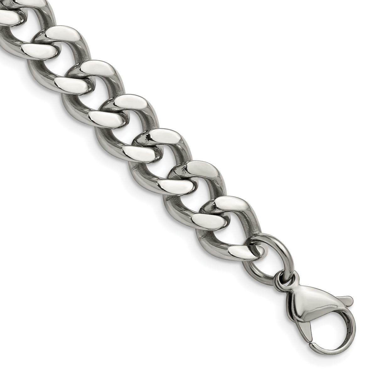 Stainless Steel 11.5 mm Curb Chain Bracelet, Polished