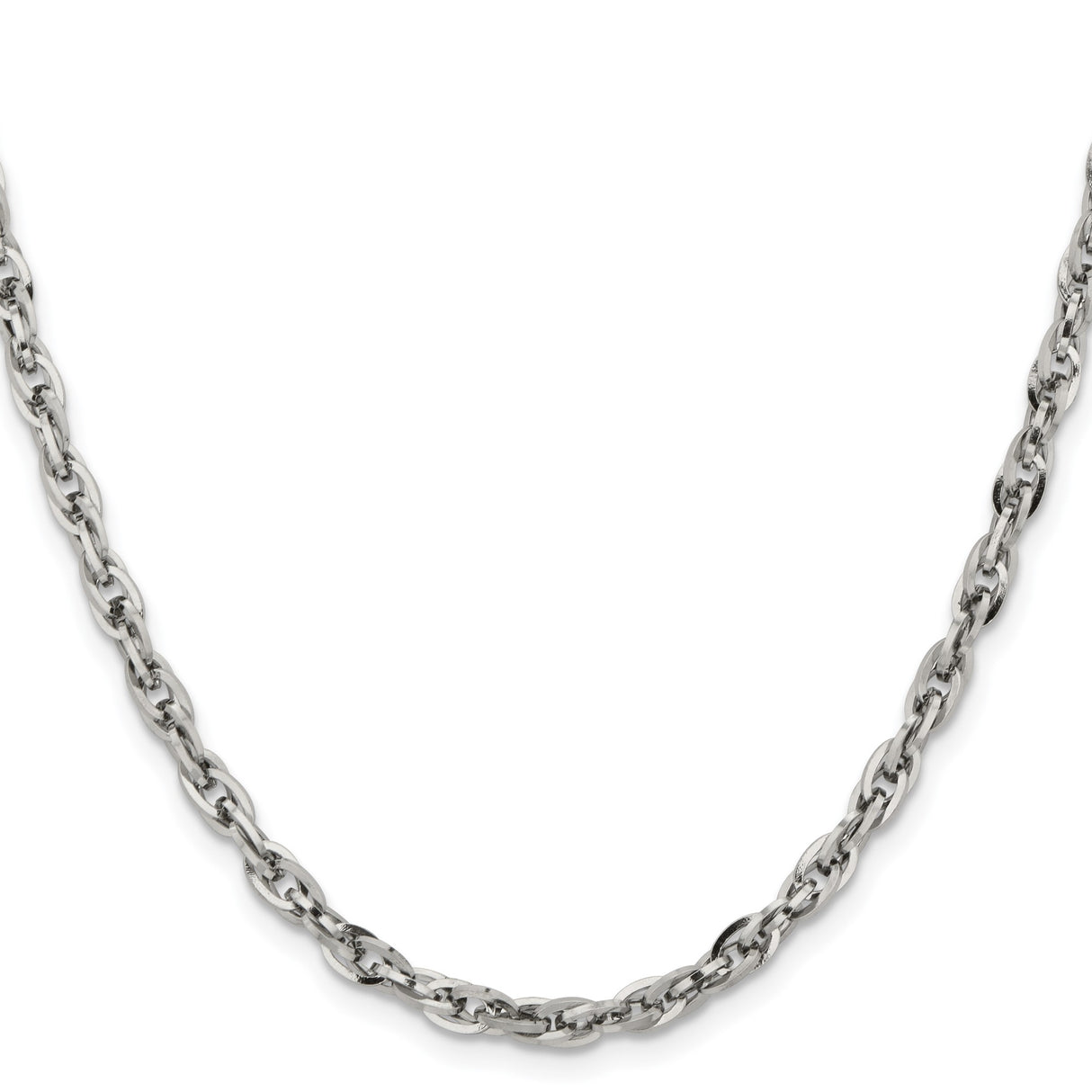 Stainless Steel 4.2 mm Rope Chain Necklace, Polished