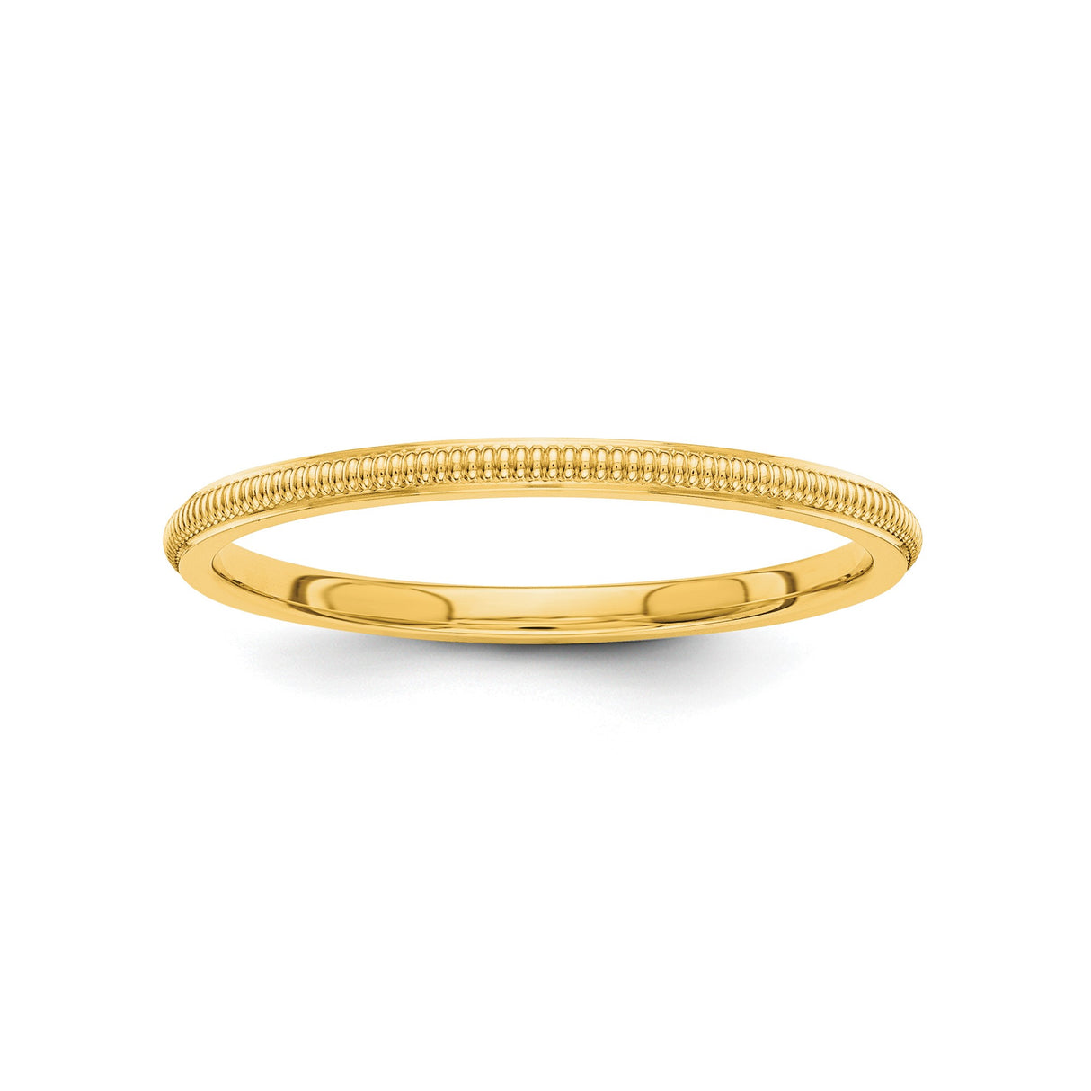 10k Yellow Gold Milgrain wedding band ring