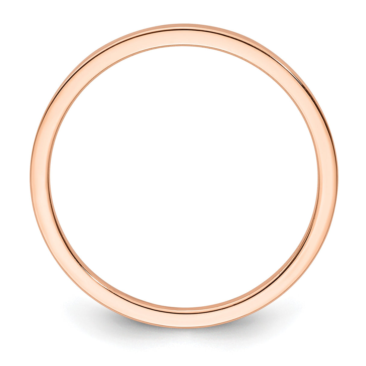 14k Rose Gold Flat wedding band ring alternate angle