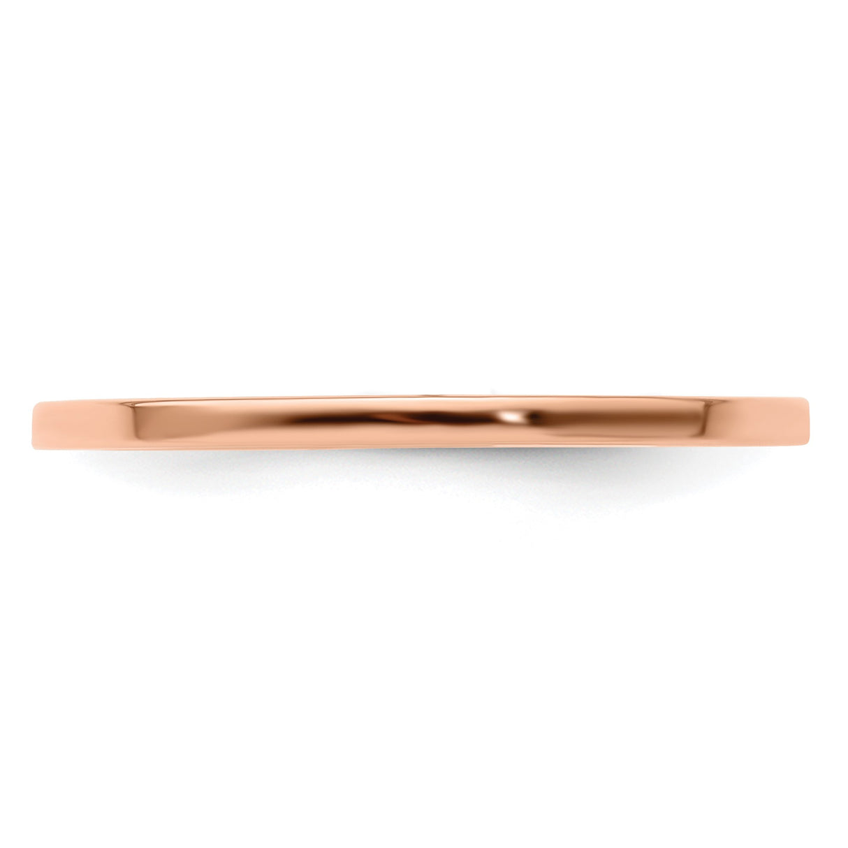 14k Rose Gold Flat wedding band ring detail view