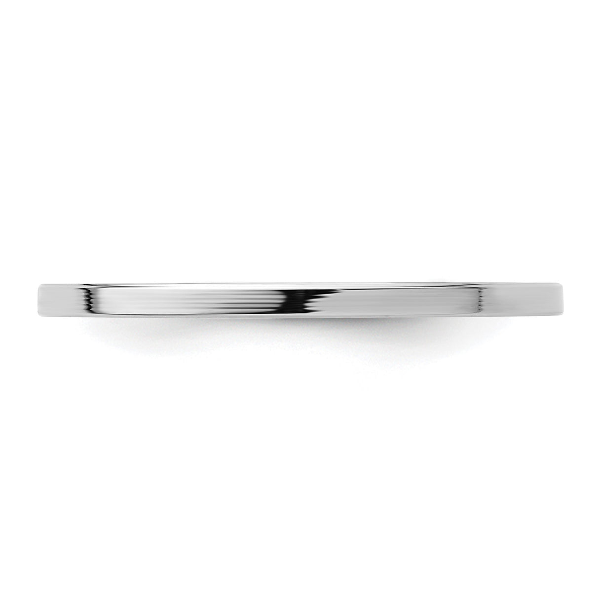 14k White Gold Flat wedding band ring detail view