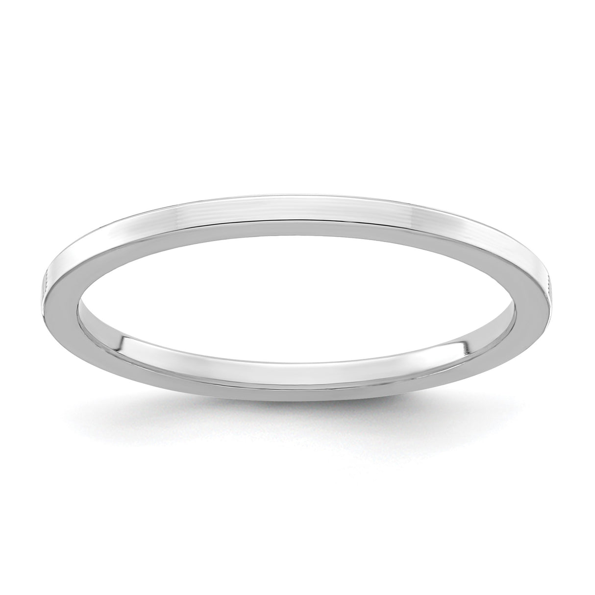 14k White Gold Flat wedding band ring
