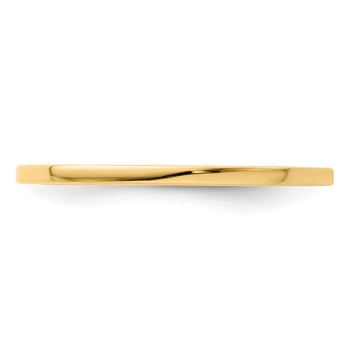 14k Yellow Gold Flat wedding band ring detail view