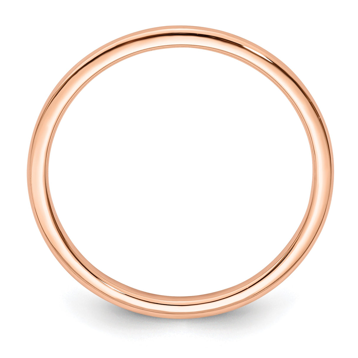 14k Rose Gold Domed wedding band ring alternate angle