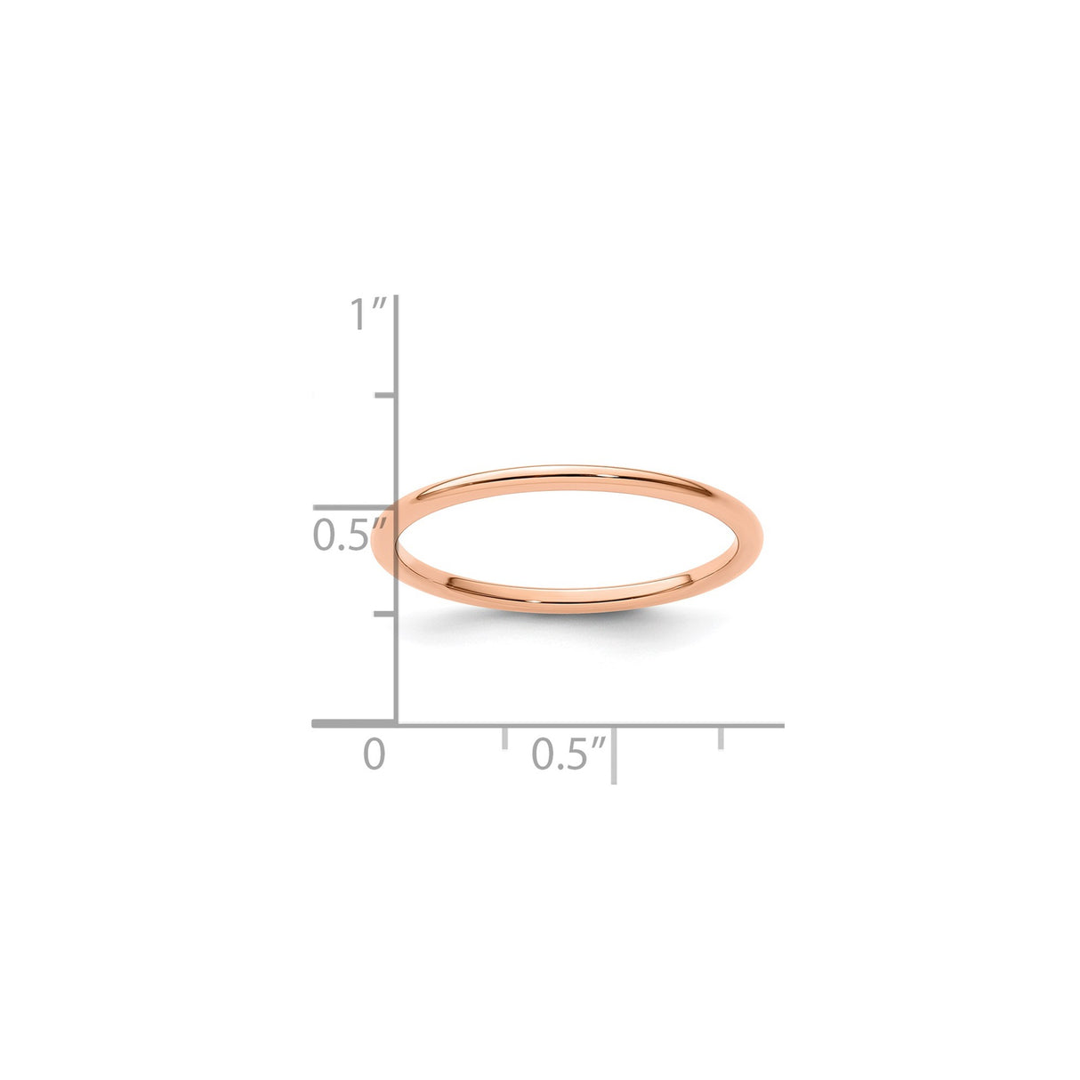 14k Rose Gold Domed wedding band ring shown for scale