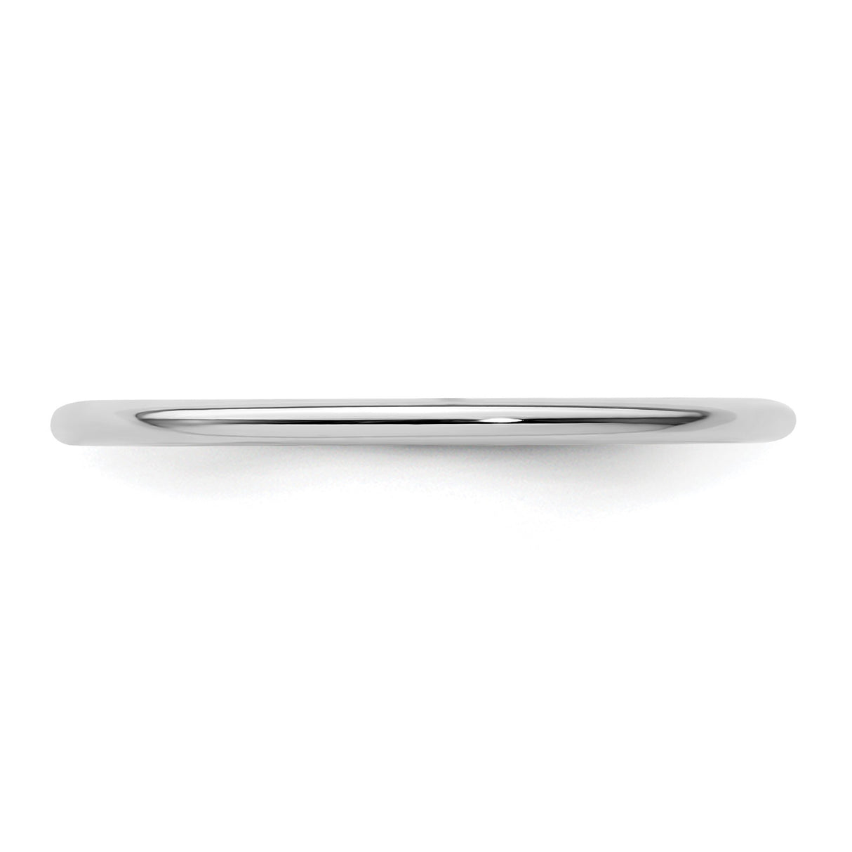 14k White Gold Domed wedding band ring detail view