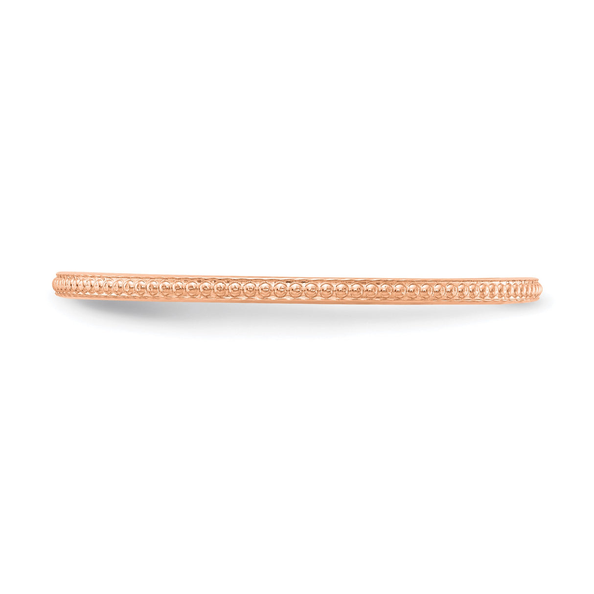 14k Rose Gold wedding band ring detail view