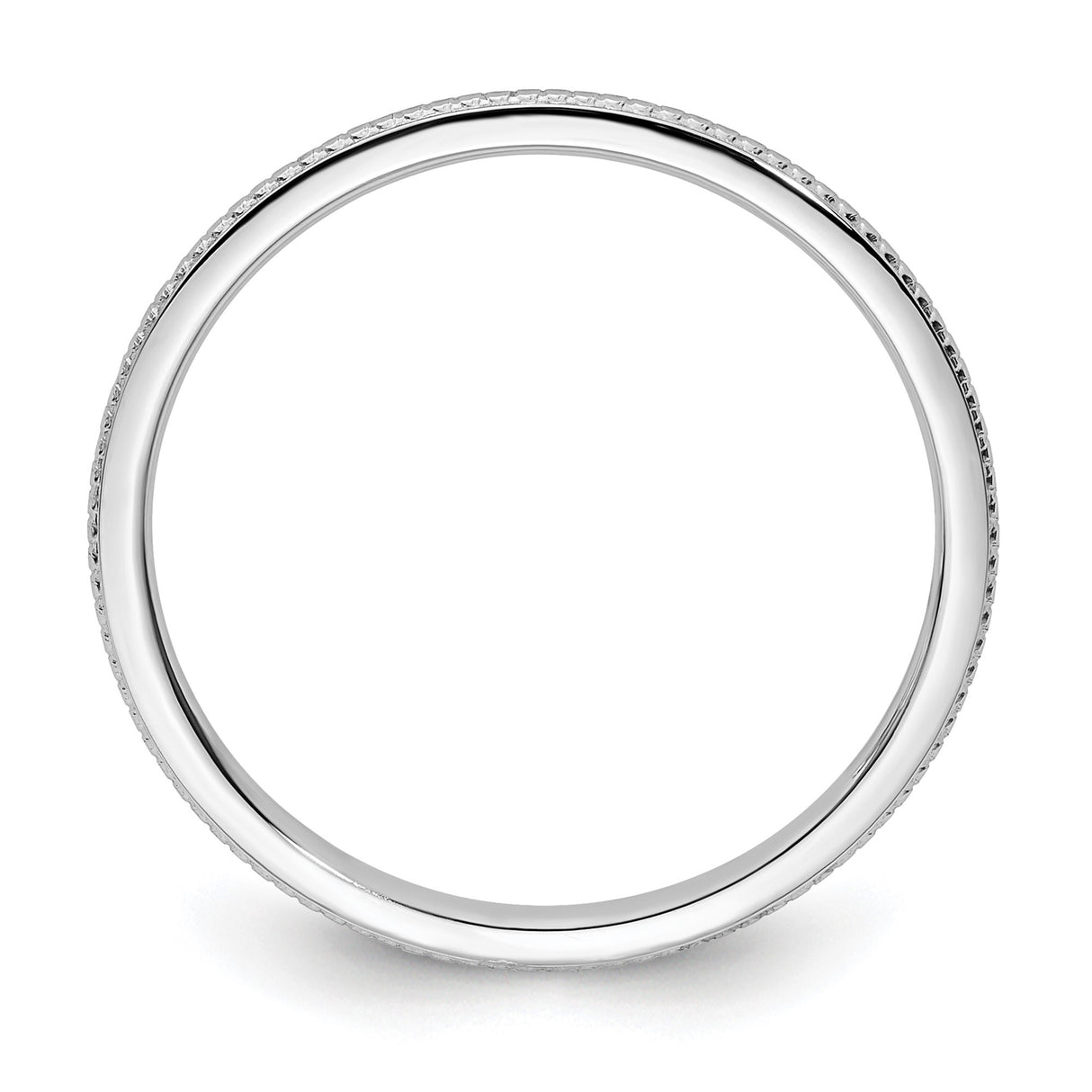 14k White Gold wedding band ring alternate angle