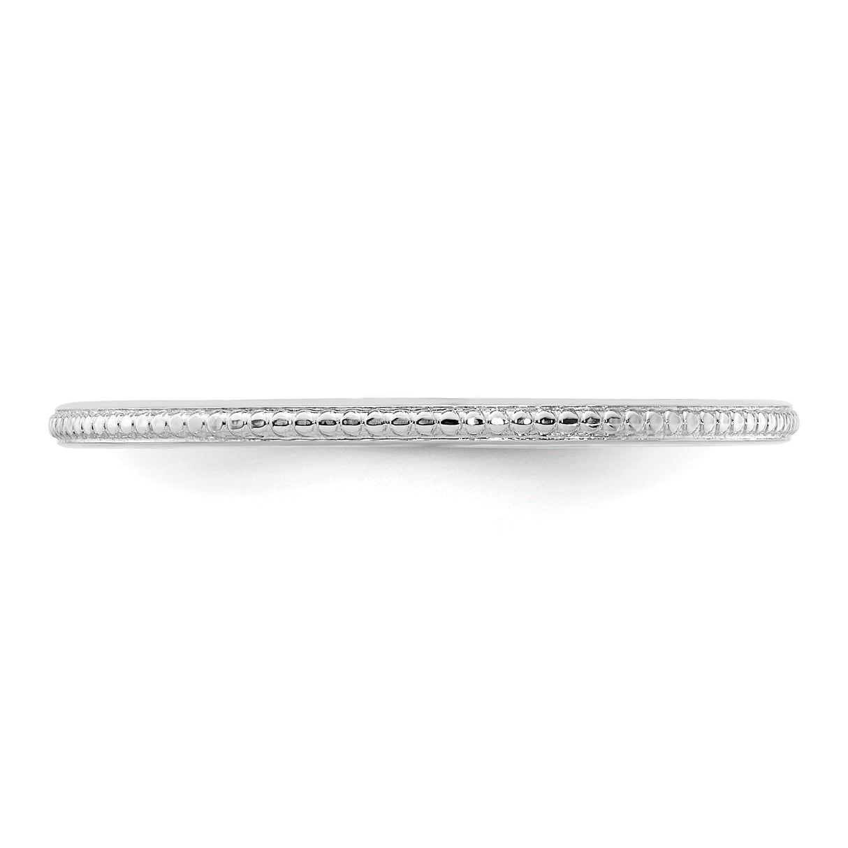 14k White Gold wedding band ring detail view