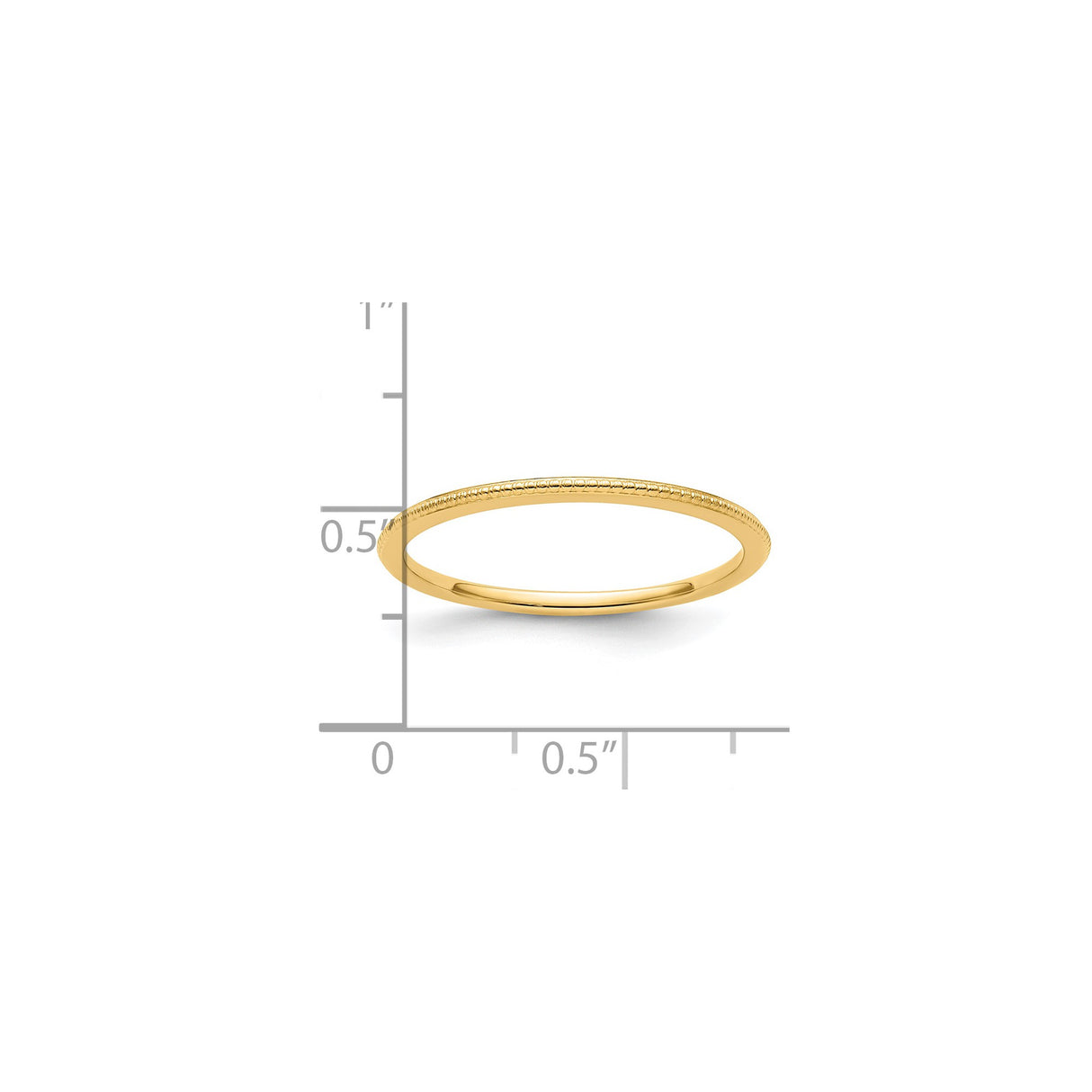 14k Yellow Gold wedding band ring shown for scale