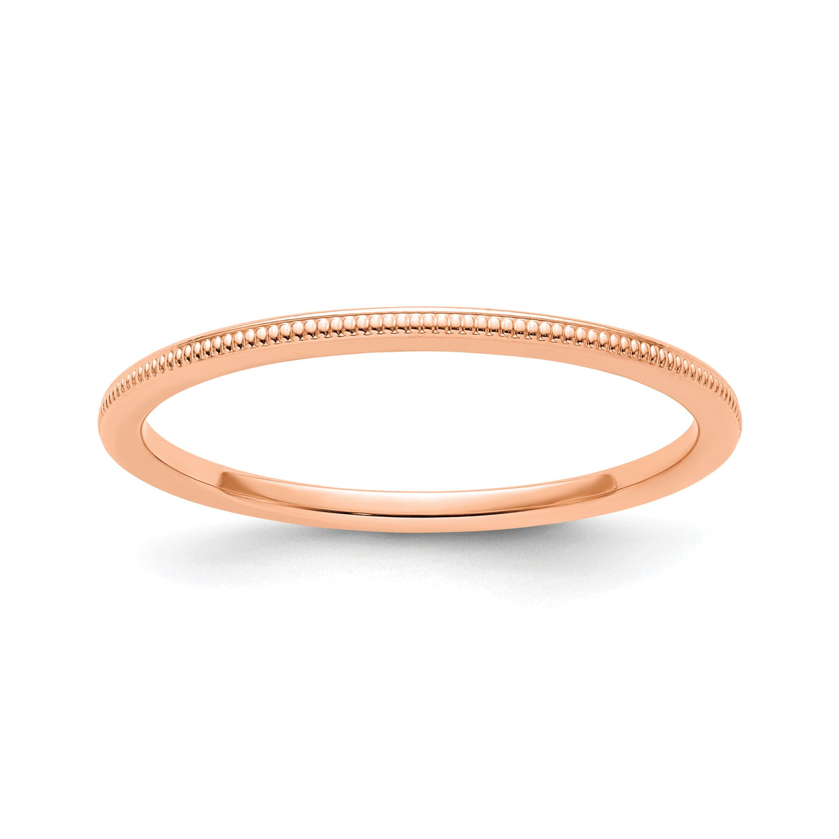 14k Rose Gold Milgrain wedding band ring