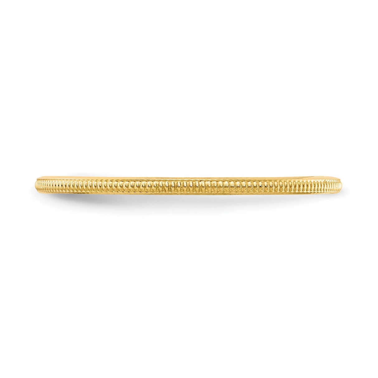 14k Yellow Gold Milgrain wedding band ring detail view