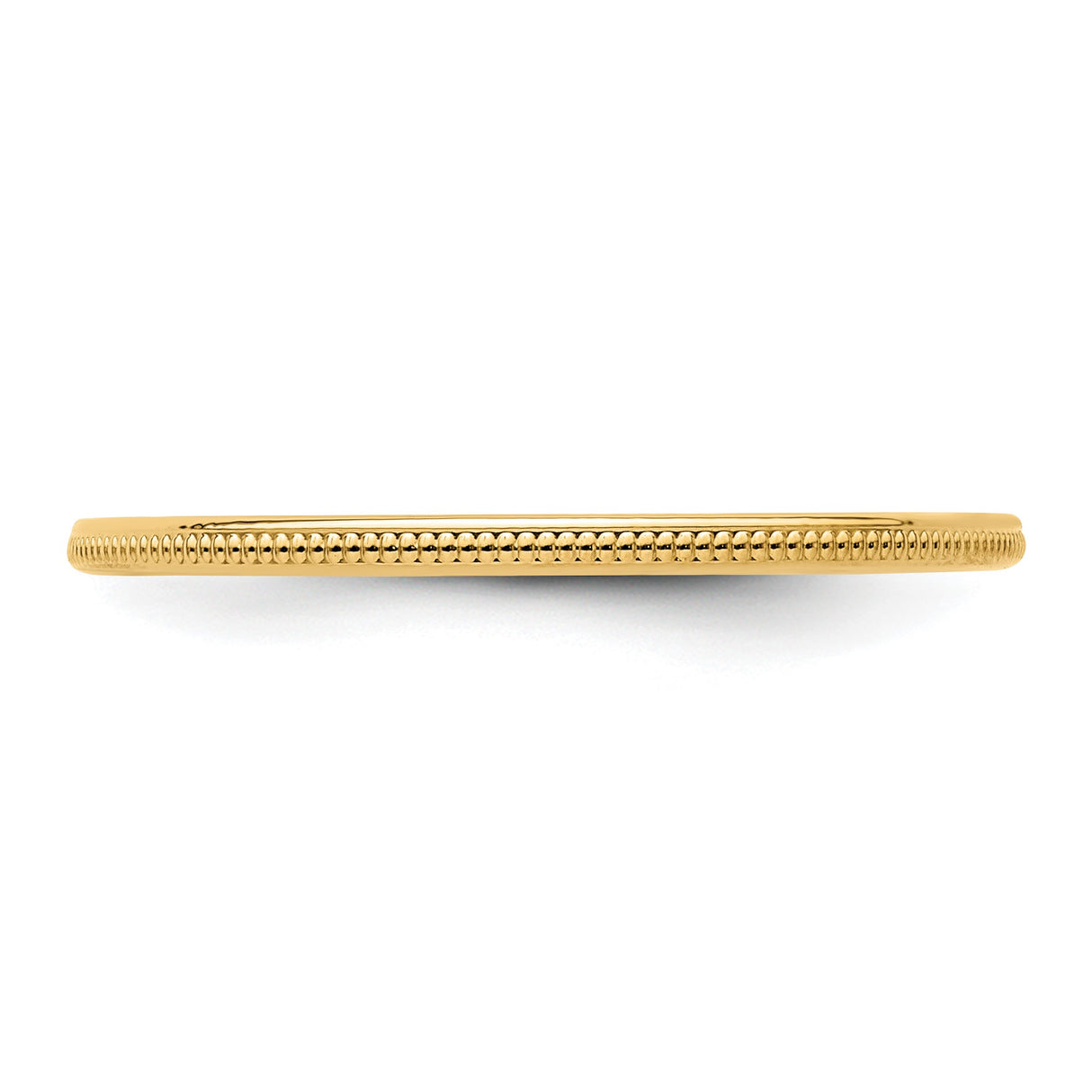 14k Yellow Gold Milgrain wedding band ring detail view