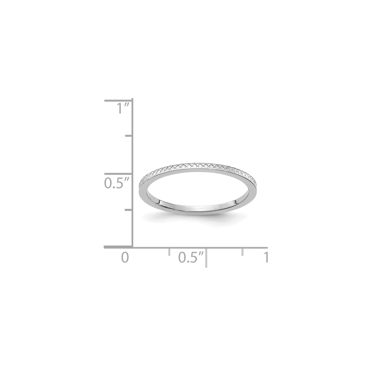 14k White Gold wedding band ring shown for scale