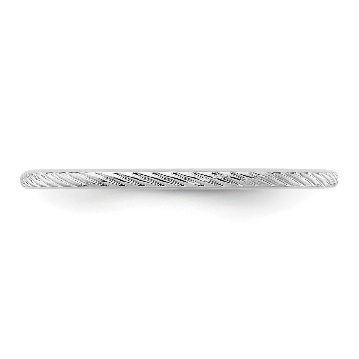 14k White Gold wedding band ring detail view
